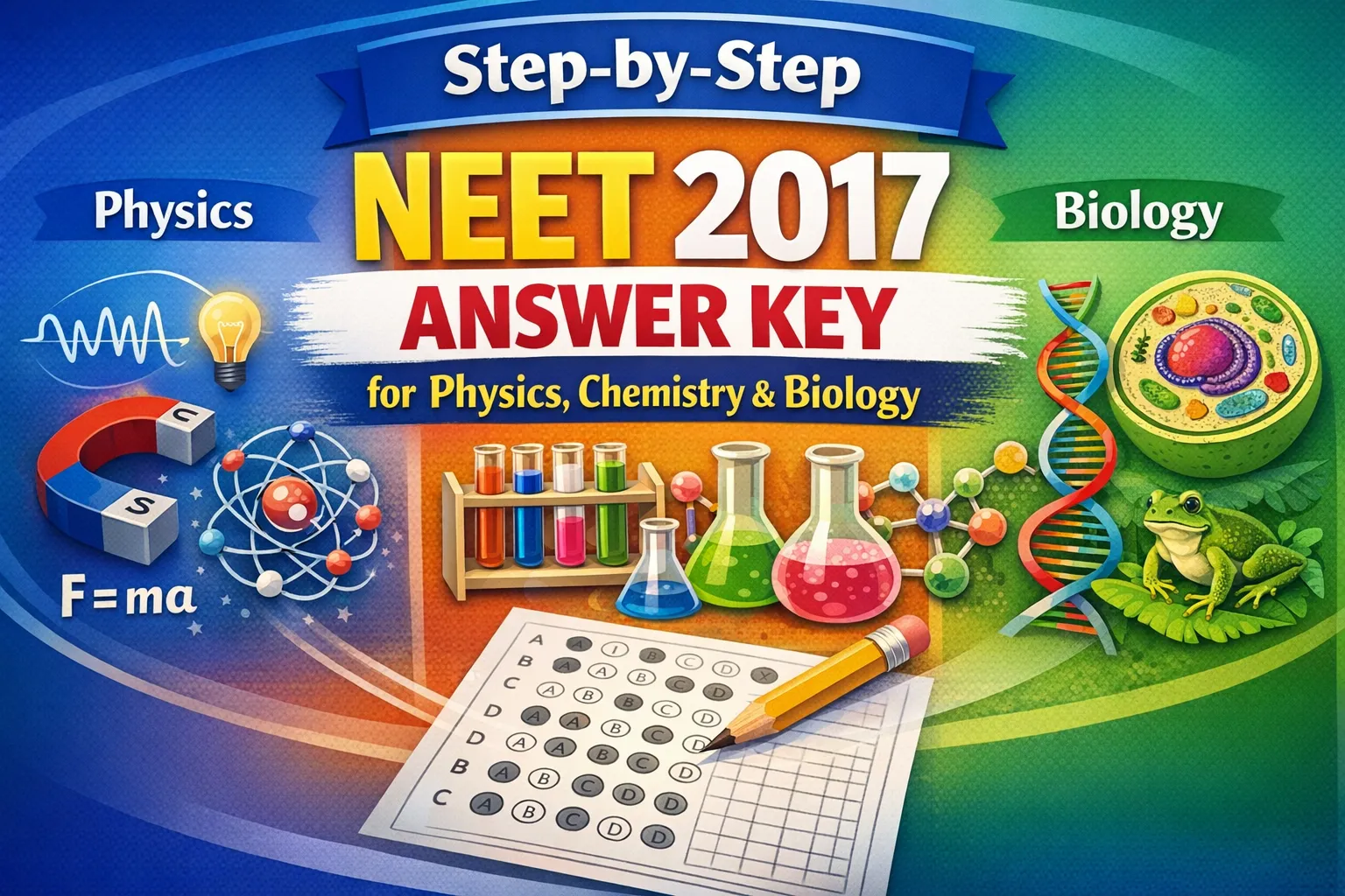 Step-by-Step NEET 2017 Answer Key for Physics, Chemistry & Biology